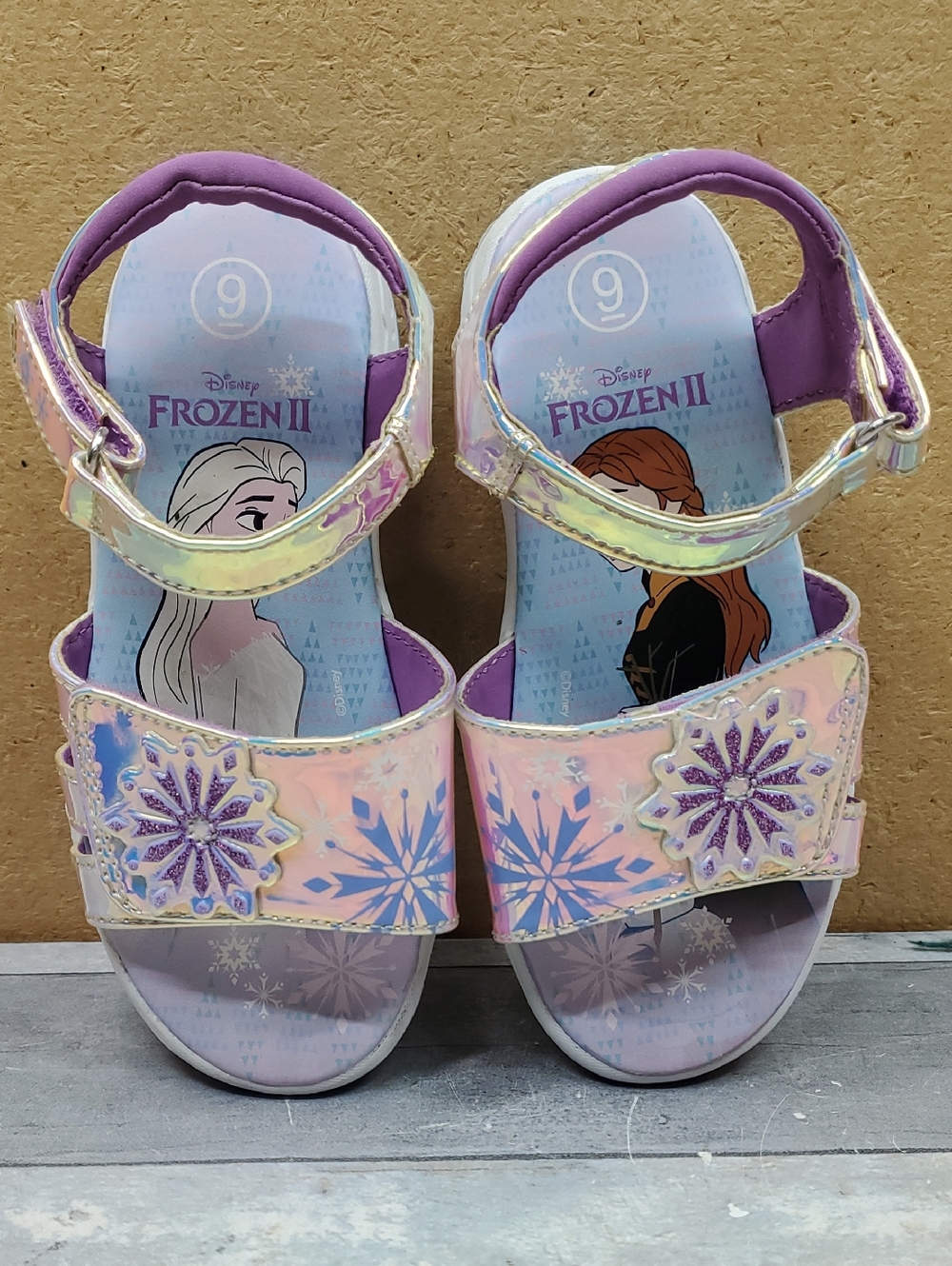 Frozen II Girls' Iridescent Purple & Blue Sandals Size 9